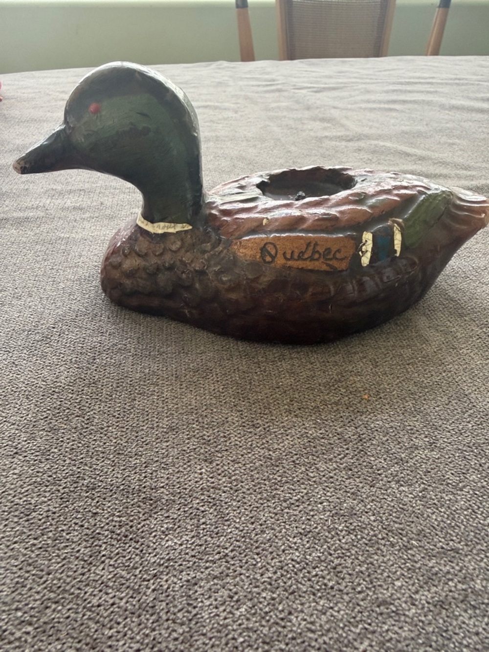Collector’s VTG MALLARD Duvcj Handcrafted Brown & Green Duck candle